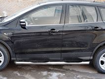 Пороги труба D76 с накладкой (вариант 1) для Ford Kuga 2016-