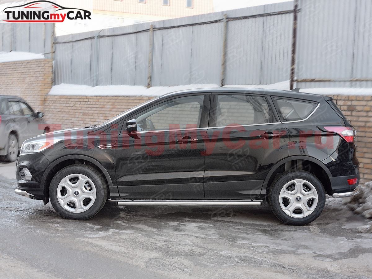 Пороги труба D63 (вариант 2) для Ford Kuga 2016-