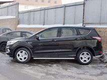 Пороги труба D42 с листом (Лист алюм, проф.сталь) (вариант 2) для Ford Kuga 2016-