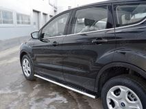 Пороги труба 120х60 овал с проступью для Ford Kuga 2016-