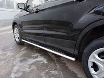 Пороги труба 120х60 овал с проступью для Ford Kuga 2016-