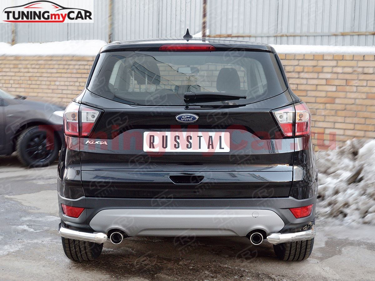 Защита заднего бампера уголки D63 секции для Ford Kuga 2016-
