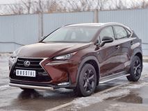 Защита переднего бампера D75х42 дуга для Lexus NX 200 2014 (кроме F-Sport)