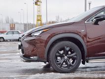 Защита переднего бампера D75х42 дуга для Lexus NX 200 2014 (кроме F-Sport)