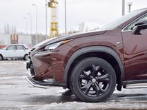 Защита переднего бампера D42 волна для Lexus NX 200 2014 (кроме F-Sport)