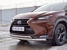 Защита переднего бампера D63 секции-D75х42 дуга для Lexus NX 200 2014 (кроме F-Sport)