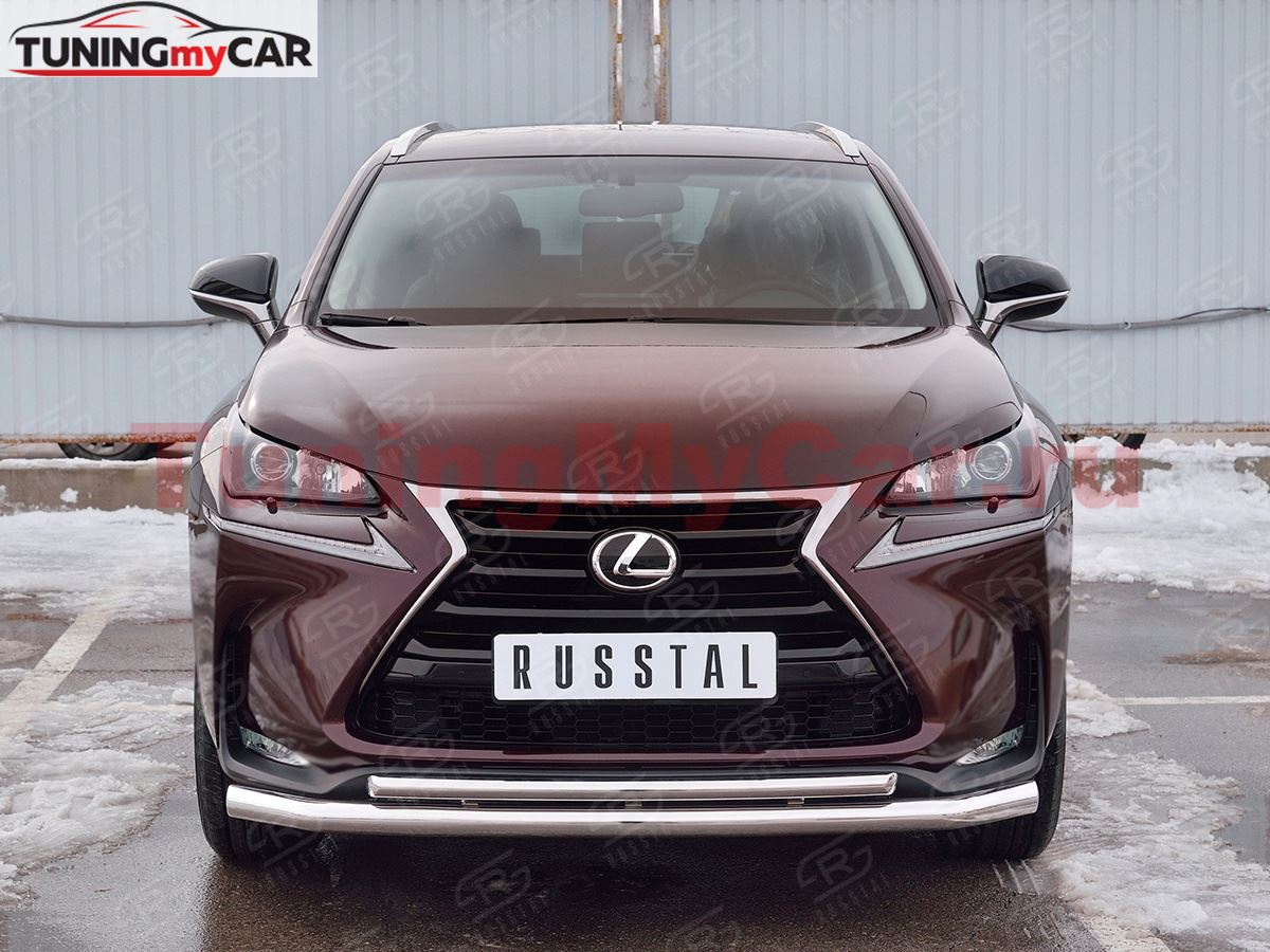 Защита переднего бампера D63 секции-D42 дуга для Lexus NX 200 2014 (кроме F-Sport)