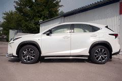 Пороги труба D63 (вариант 1) дуга для Lexus NX 200 2014 (кроме F-Sport)