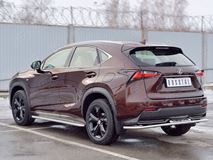 Защита заднего бампера D42 секции с надписью для Lexus NX 200 2014 (кроме F-Sport)