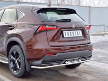 Защита заднего бампера D42 секции с надписью для Lexus NX 200 2014 (кроме F-Sport)