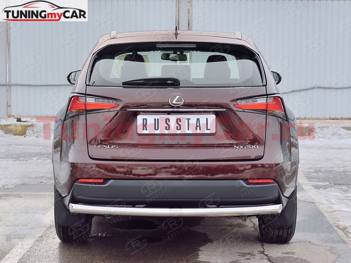 Защита заднего бампера D63 дуга для Lexus NX 200 2014 (кроме F-Sport)