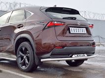 Защита заднего бампера D63 секции с надписью для Lexus NX 200 2014 (кроме F-Sport)