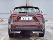 Защита заднего бампера уголки D42 секции для Lexus NX 200 2014 (кроме F-Sport)