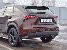 Защита заднего бампера уголки D42 секции для Lexus NX 200 2014 (кроме F-Sport)