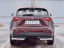 Защита заднего бампера уголки D63 секции для Lexus NX 200 2014 (кроме F-Sport)