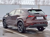 Защита заднего бампера уголки D63 секции для Lexus NX 200 2014 (кроме F-Sport)