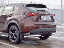 Защита заднего бампера уголки D63 секции для Lexus NX 200 2014 (кроме F-Sport)