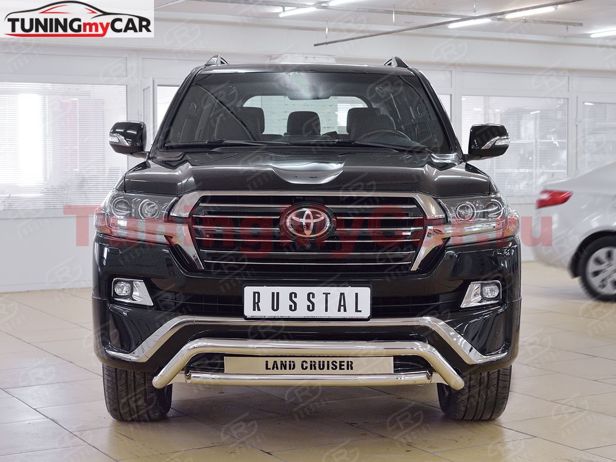 Защита переднего бампера D63 волна-D63 секции с надписью для Toyota Land Cruiser 200 2015 Executive