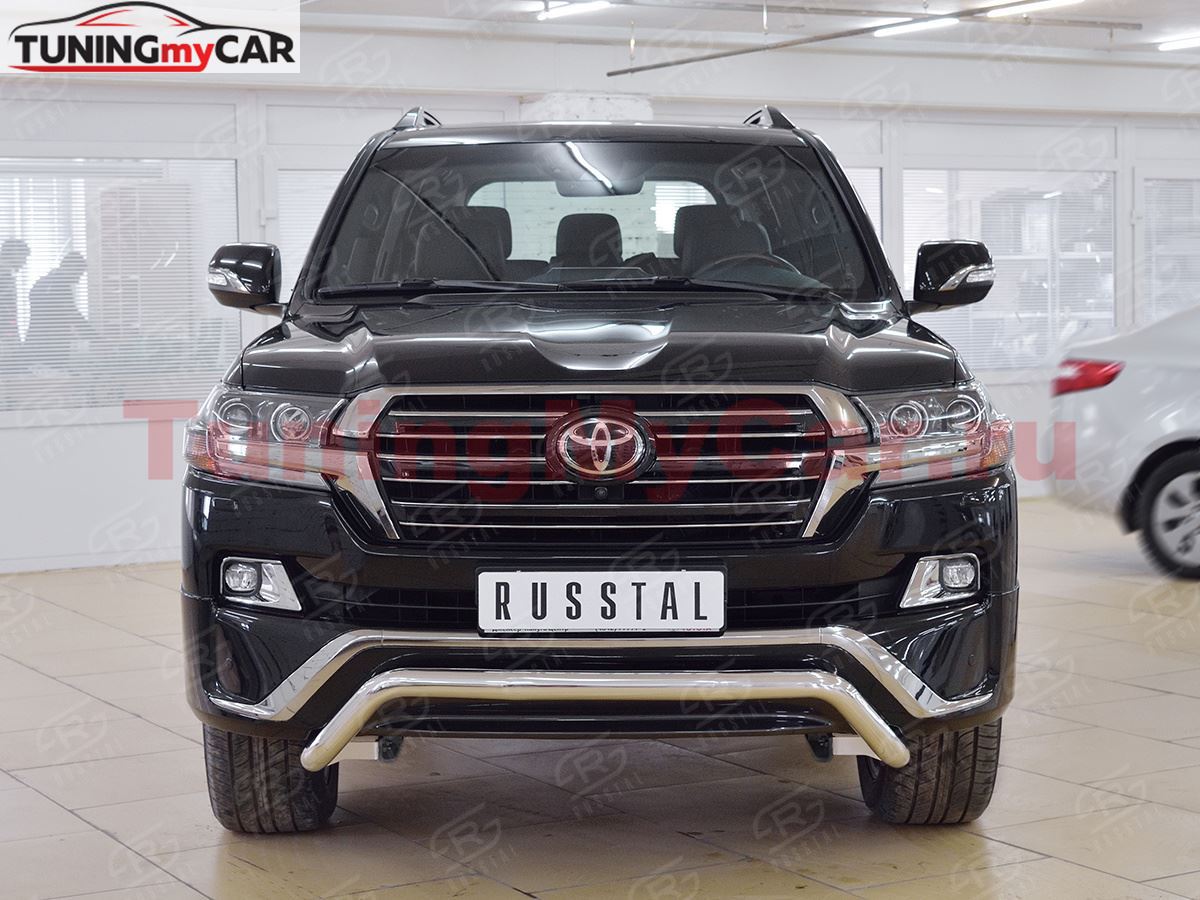 Защита переднего бампера D63 волна для Toyota Land Cruiser 200 2015 Executive