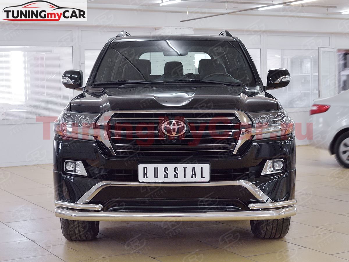 Защита переднего бампера D76 секции-D42 уголки для Toyota Land Cruiser 200 2015 Executive