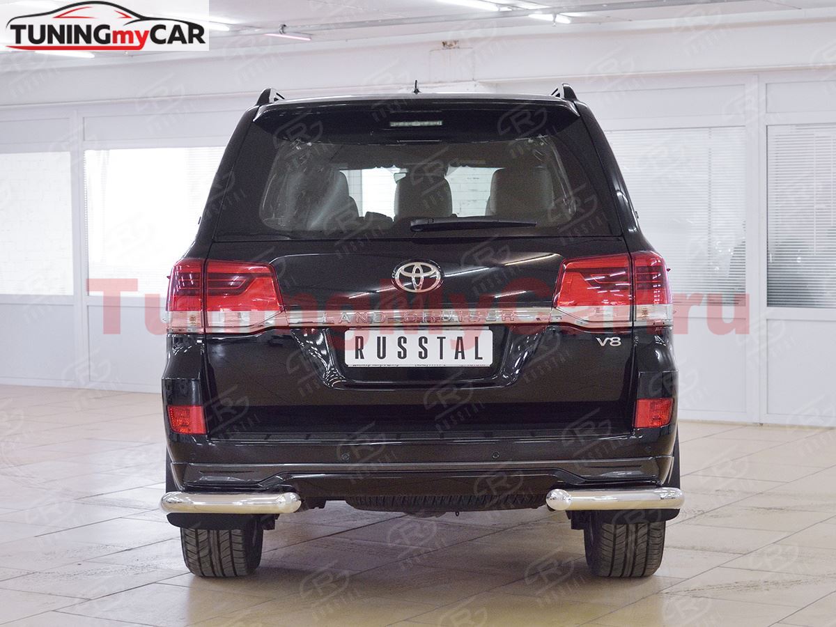 Защита заднего бампера уголки D76 секции для Toyota Land Cruiser 200 2015 Executive