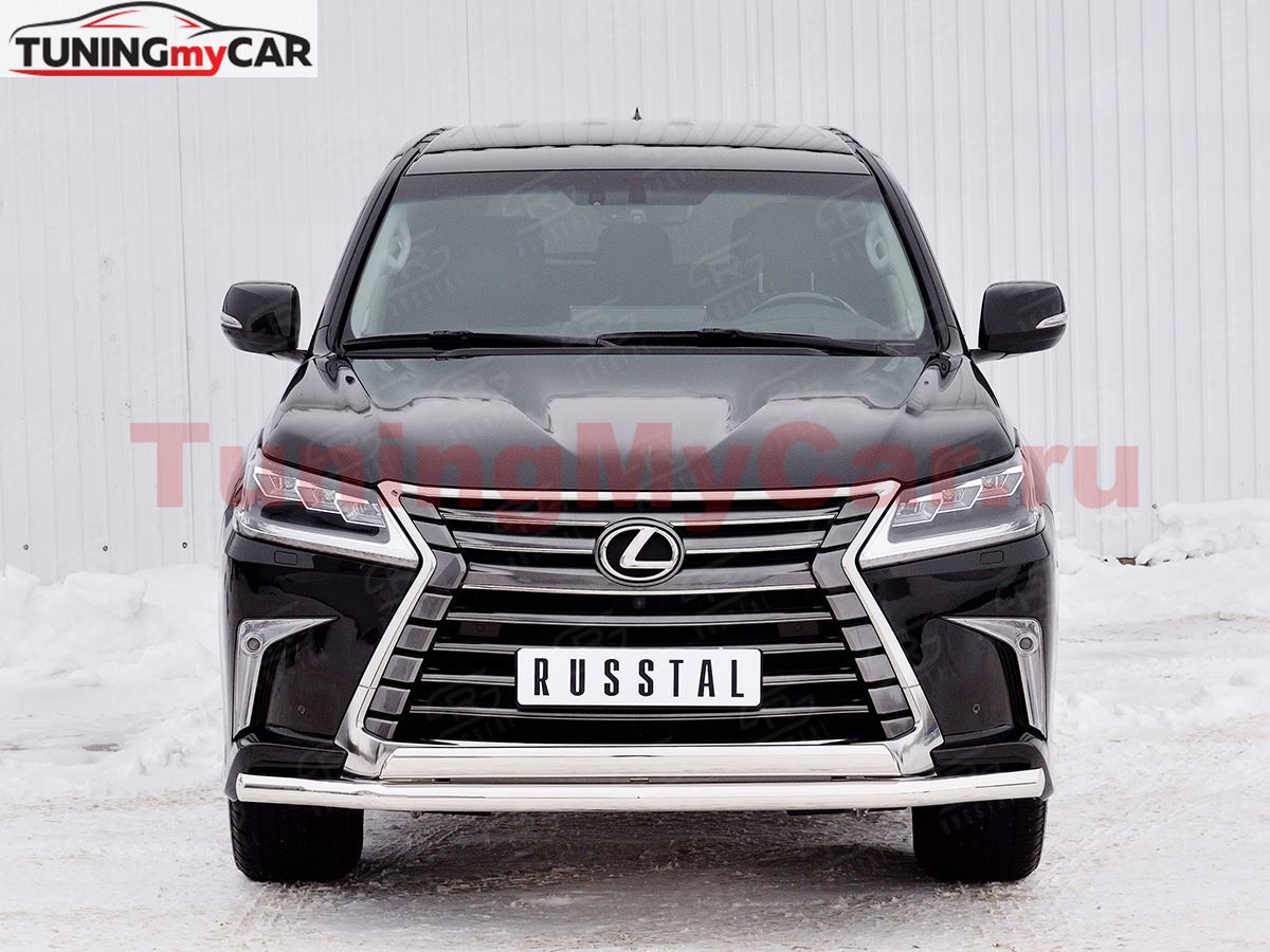 Защита переднего бампера D63 секция-75х42 дуга для Lexus LX450d-LX570 2015-