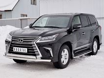 Защита переднего бампера D63 секция-75х42 дуга для Lexus LX450d-LX570 2015-