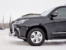 Защита переднего бампера D63 секция-75х42 дуга для Lexus LX450d-LX570 2015-
