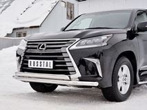 Защита переднего бампера D63 секция-75х42 дуга для Lexus LX450d-LX570 2015-