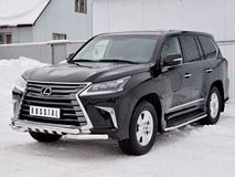 Защита переднего бампера D63 дуга-D63 секции +клыки для Lexus LX450d-LX570 2015-