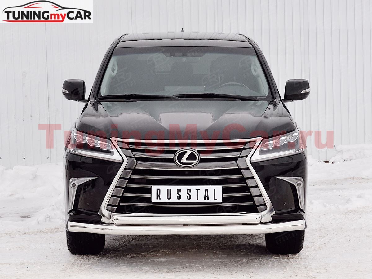Защита переднего бампера D76 секция-D63 дуга для Lexus LX450d-LX570 2015-