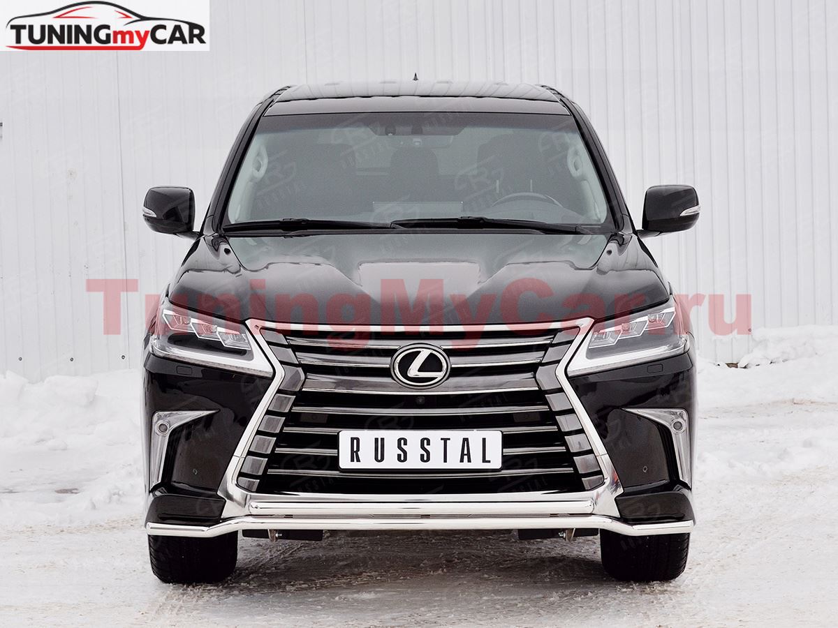 Защита переднего бампера D42 волна-D42 дуга для Lexus LX450d-LX570 2015-