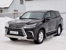 Защита переднего бампера D42 волна-D42 дуга для Lexus LX450d-LX570 2015-