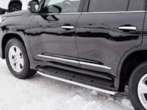 Защита порогов труба D42 (вариант 3) для Lexus LX450d-LX570 2015-