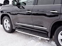 Защита порогов труба D42 (вариант 1) для Lexus LX450d-LX570 2015-