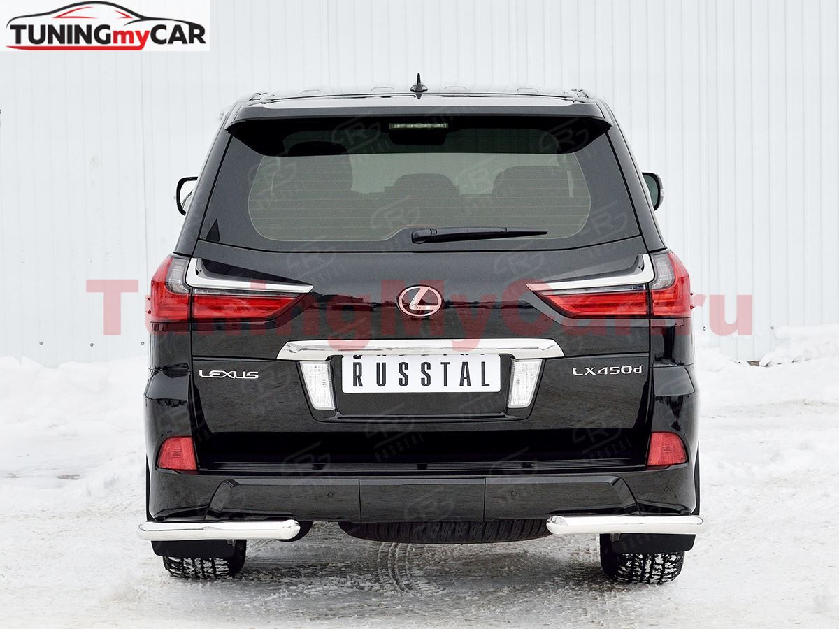Защита заднего бампера уголки D63 секции для Lexus LX450d-LX570 2015-