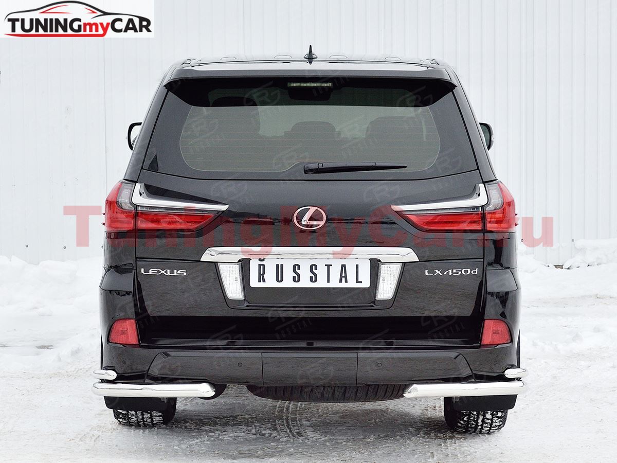 Защита заднего бампера уголки D63 секции-D42 секции для Lexus LX450d-LX570 2015-