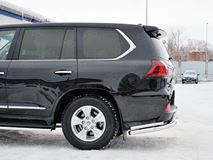 Защита заднего бампера уголки D63 секции-D42 секции для Lexus LX450d-LX570 2015-