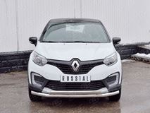 Защита переднего бампера D63 секция-75х42 дуга для Renault Kaptur 2016