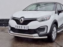 Защита переднего бампера D63 секция-75х42 дуга для Renault Kaptur 2016
