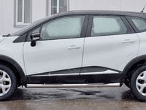 Пороги труба D76 с накладкой (вариант 1) для Renault Kaptur 2016