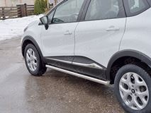 Пороги труба D63 (вариант 1) для Renault Kaptur 2016