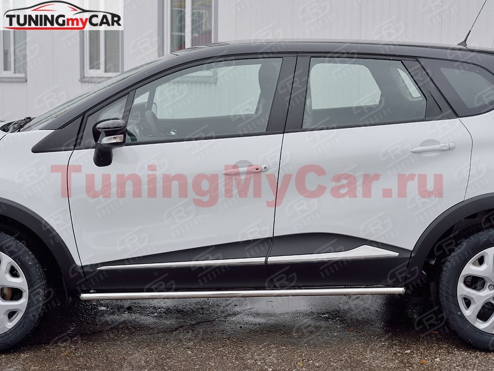 Пороги труба D42 (вариант 3) для Renault Kaptur 2016