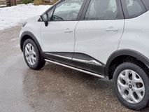 Пороги труба D42 (вариант 3) для Renault Kaptur 2016