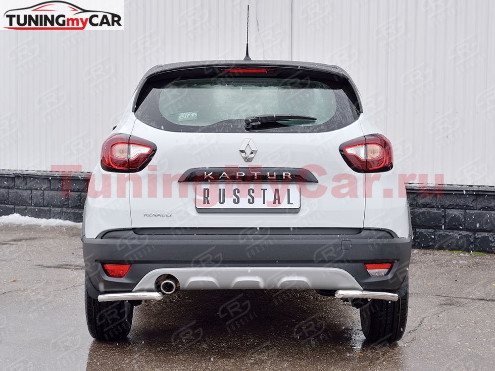Защита заднего бампера уголки D42 секция для Renault Kaptur 2016