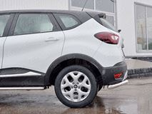 Защита заднего бампера уголки D63 секция для Renault Kaptur 2016