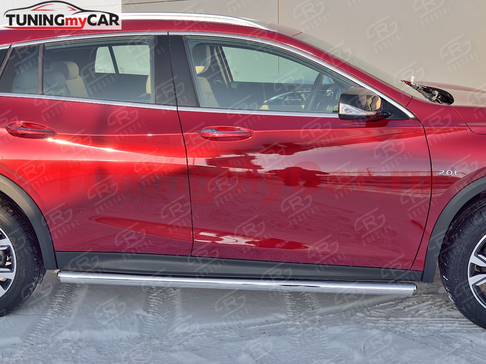 Пороги труба D63 (вариант 3) для Infiniti QX30 2016