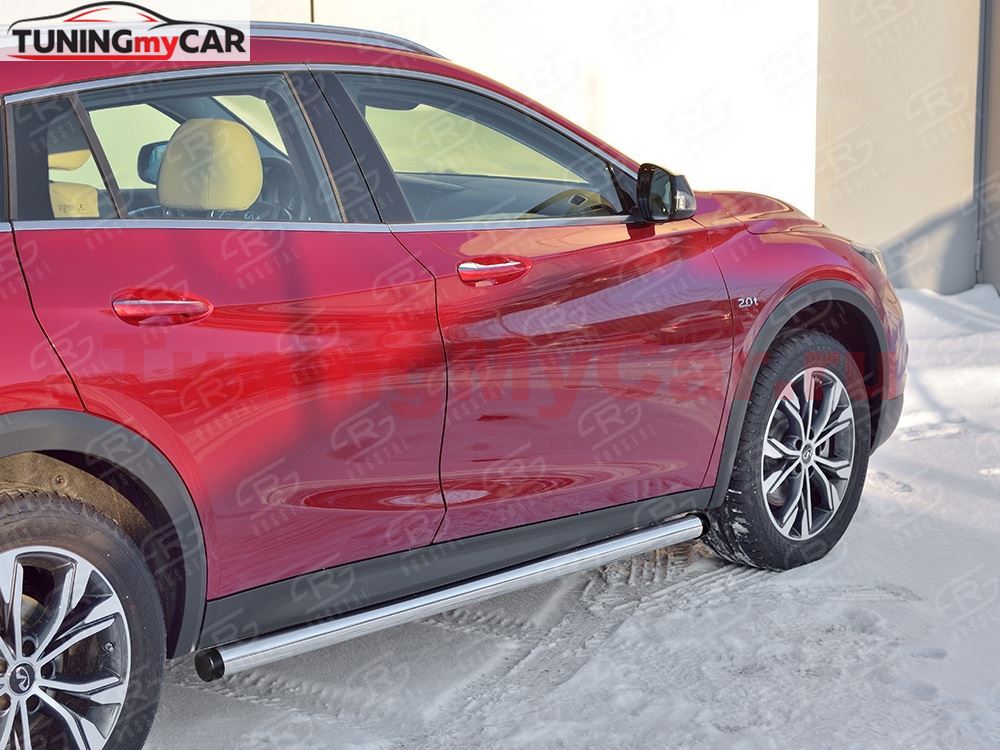 Пороги труба D63 (вариант 2) для Infiniti QX30 2016