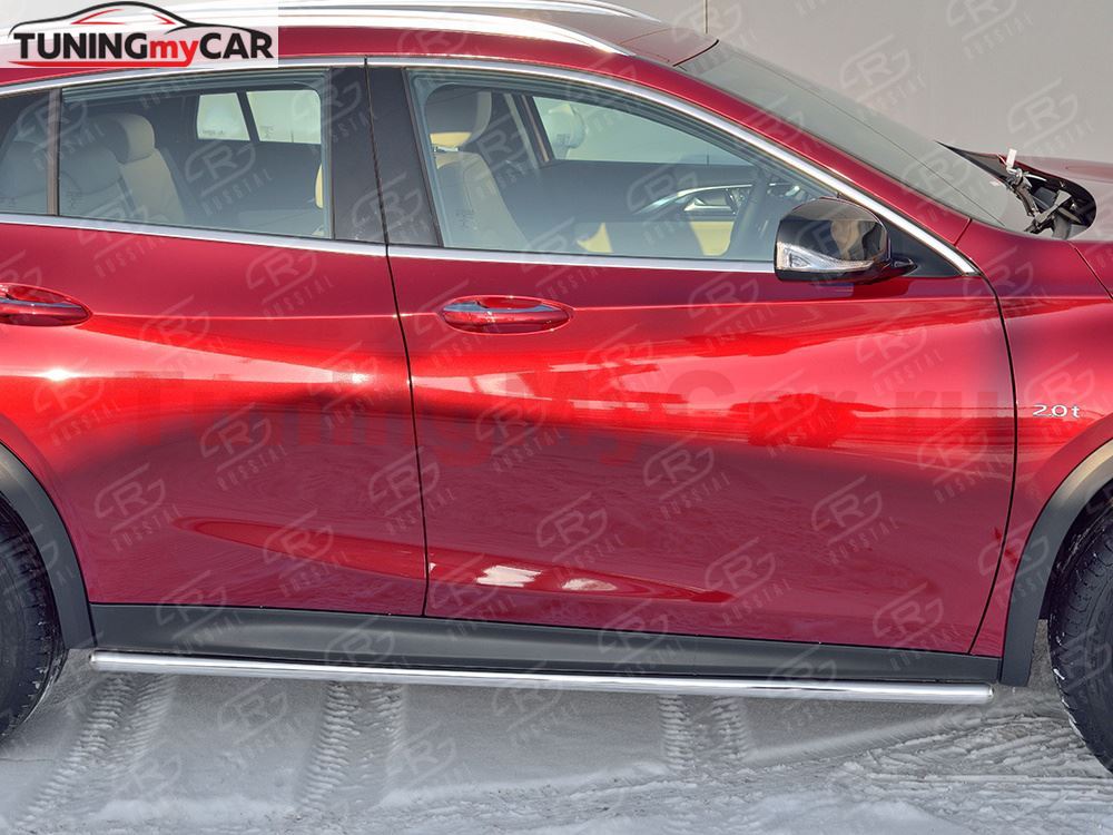 Пороги труба D42 (вариант 3) для Infiniti QX30 2016