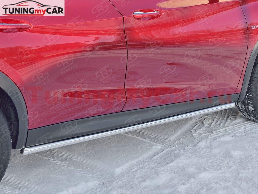 Пороги труба D42 (вариант 1) для Infiniti QX30 2016